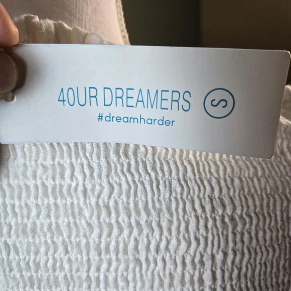 4OUR Dreamers White Dress Tiered Tube Top Size Small White NWT - Picture 8 of 16